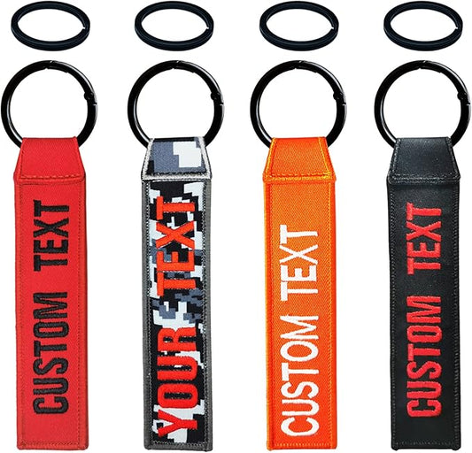 Custom Luggage Tags, Custom Personalized Luggage tag Name, Embroidery Key Ring Accessories for Car, Luggage, Crate,Gear