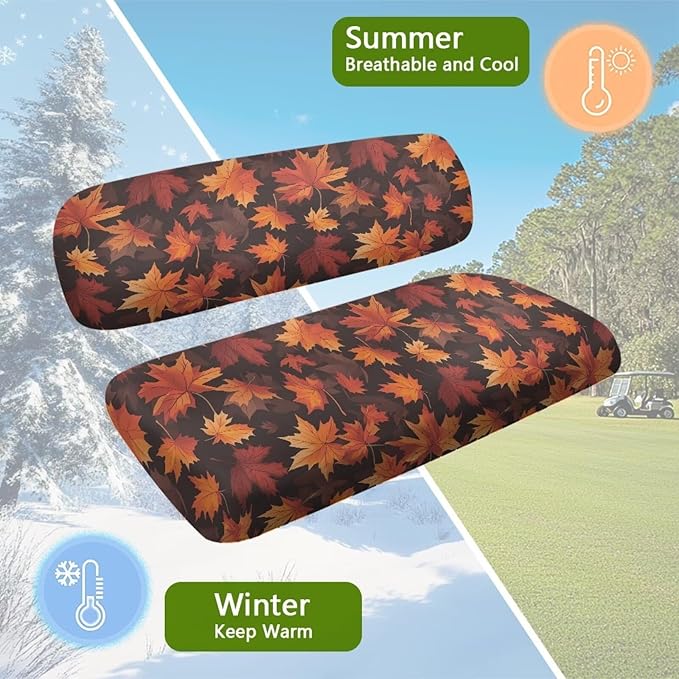 Golf Cart Seat Covers, Universal Fit & Nonskid Bottom Fits for Club Car 2 Person Seats Golf Carts