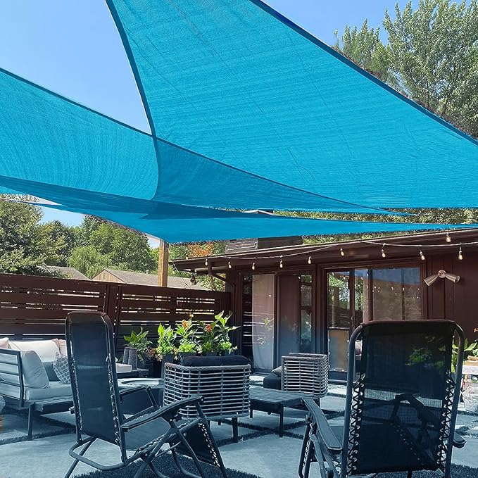 LOVE STORY Custom Size 10' x 15' x 18' Sun Shade Sail, Turquoise Blue | HDPE by LOVESTORY