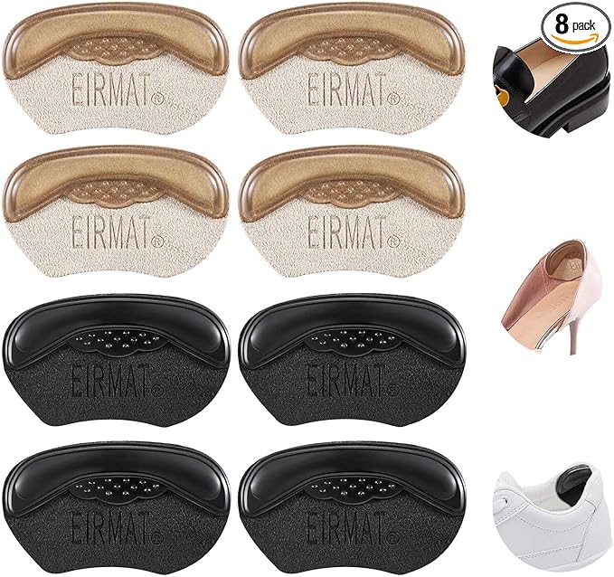 Heel Pads for Shoes:That are Too Big, Heel Cushion for Womens Shoes Soft High Heel Comfort Pads Heel Protectors for Loose Shoes, Stop Heel Pain, Heel Blisters(4 Pairs)