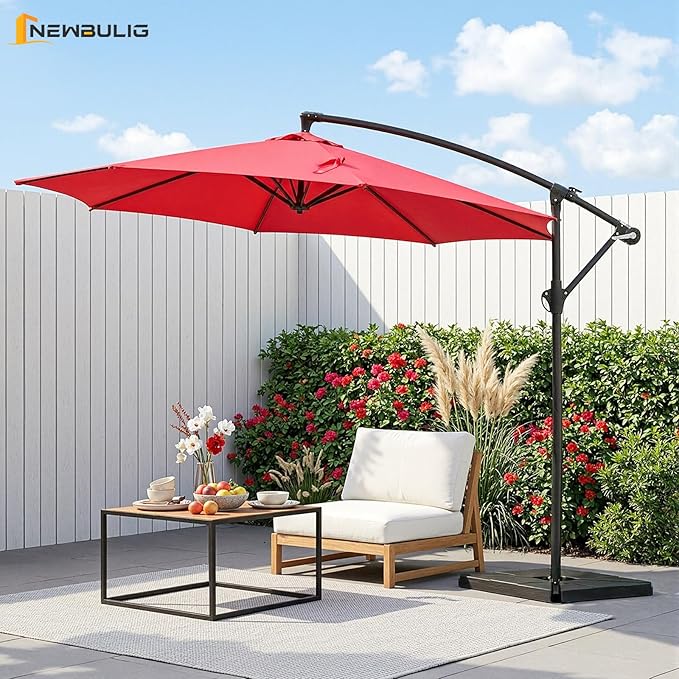 NEWBULIG 10FT Patio Umbrella, Cantilever Umbrella, UV Protection | Outdoor - Image 2