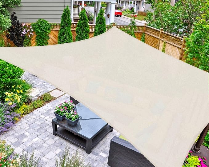 AsterOutdoor Sun Shade Sail Rectangle 16' x 16' UV Block Canopy by AsterOutdoor