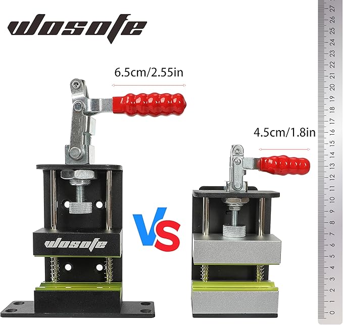 wosofe Golf Club Regrip Vise Tool，Rubber Grip Vise Clamp，Golf Club Gripping Station,Golf Workshop Supplies，Includes A Regripping Kit - with 17 Ferrules Suitable for Irons, A Hook Knife and Grip Tape