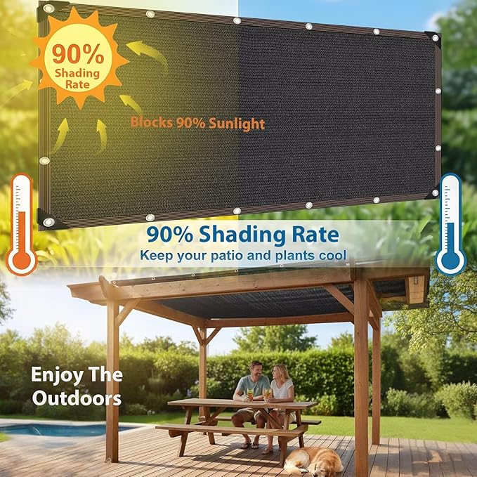 5 x 10 FT Shade Cloth for Garden, 90% Mesh Tarp - Image 4