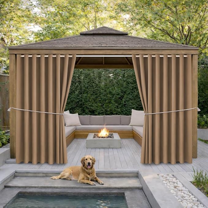Outdoor Patio Curtain Waterproof Darkening Thermal Insulated Indoor Curtains by DivaenCamino