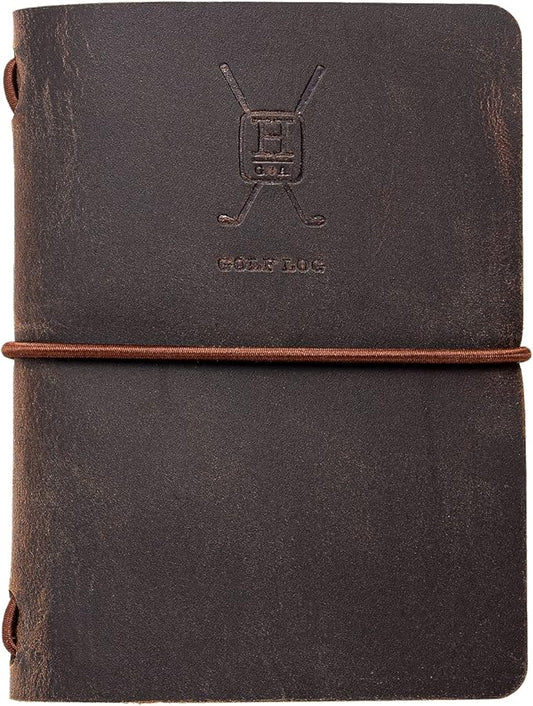 Handy Picks Leather Golf Log Book, Handmade n Refillable, Golf Log n Yardage Book Included