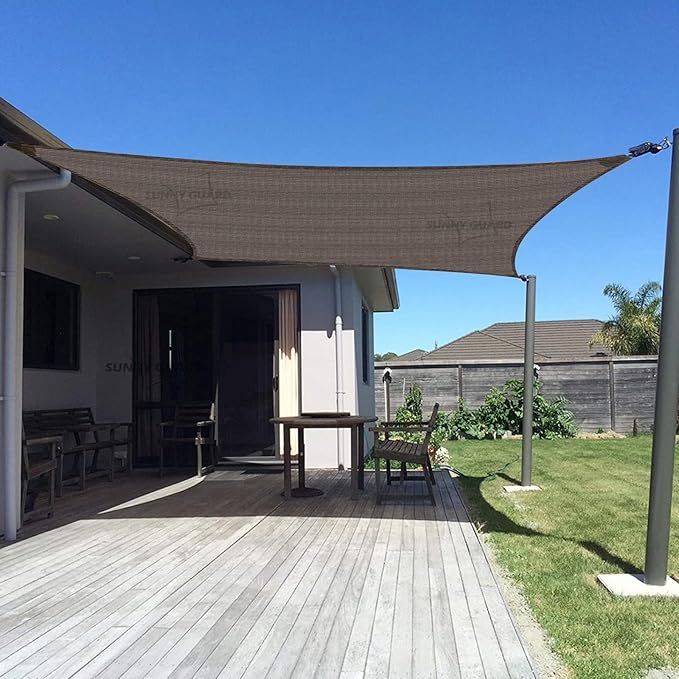 SUNNY GUARD 8' x 10' Rectangle Shade Sail 95% UV Block Outdoor Canopy | Sun by SUNNYGUARD