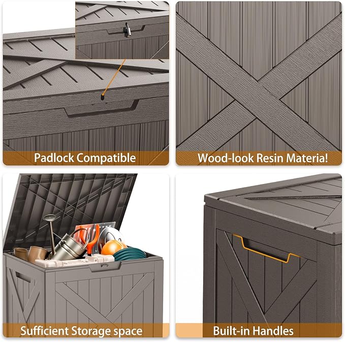32 Gallon Outdoor Storage Box Waterproof Lockable Deck Box | Weather-resistant - Image 5