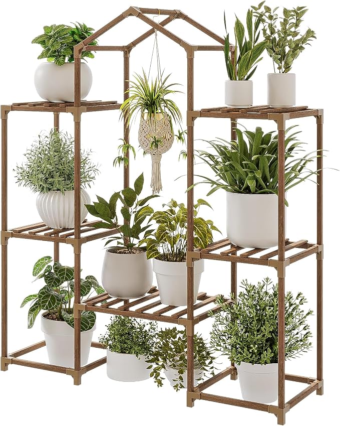 Bamworld Plant Stand Indoor Hanging Plant Shelf Outdoor Large Plant Rack | by Bamworld