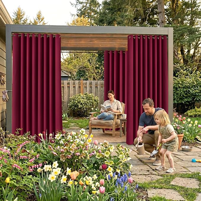 Outdoor Patio Curtain Waterproof Darkening Thermal Insulated Indoor Curtains - Image 2