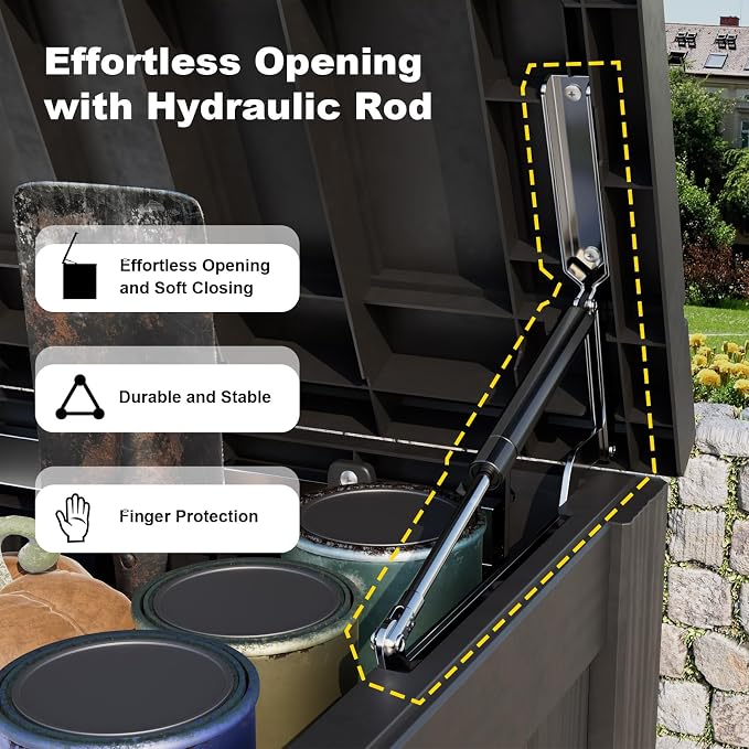 180 Gal Waterproof Outdoor Storage Box UV Resistant Deck Box | Extra-large - Image 2