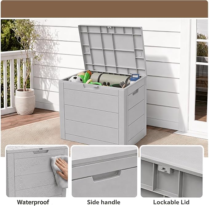 35 Gallon Outdoor Storage Box Waterproof, Deck Boxes Outdoor, Patio Cushions - Image 4