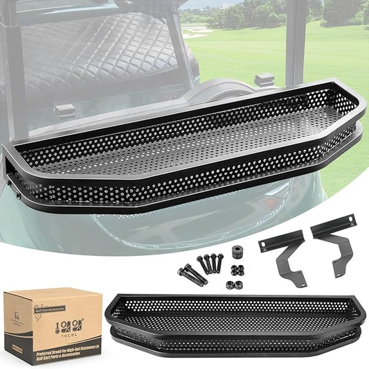 10L0L Golf Cart Front Clay Utility Cargo Basket for Gas & Electric, Heavy-Duty Steel Drop Mesh Storage Rack