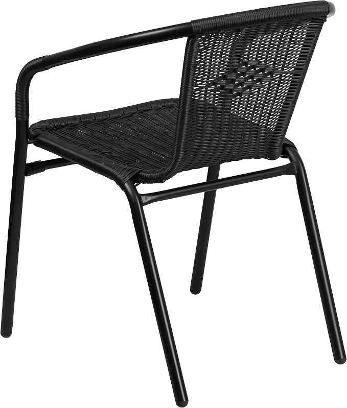 Flash Furniture Modern Rattan Indoor/Outdoor Restaurant Dining Chairs, - Image 9