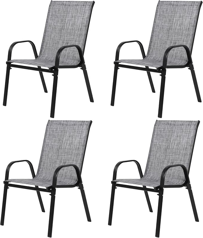 Patio Chairs Set of 4, Stacking Patio Chairs by Unknown