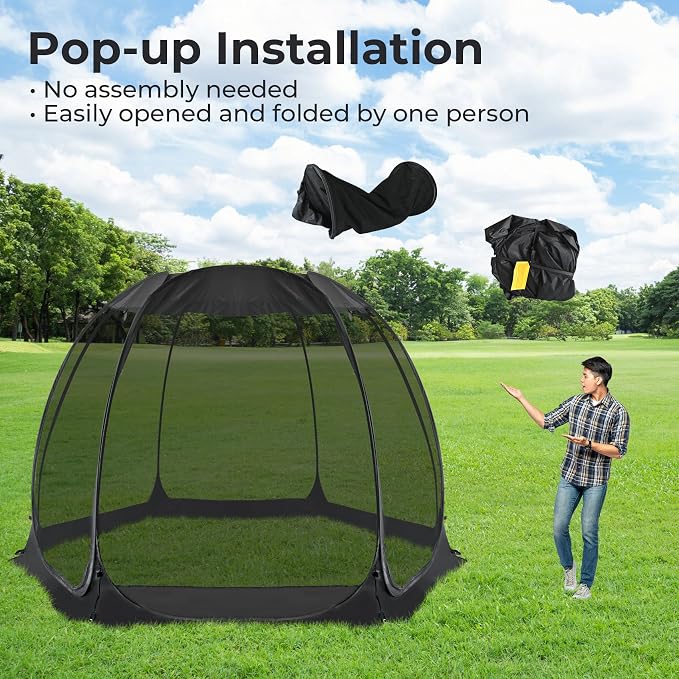 Alvantor Pop Up Screen House Tent, Instant Outdoor Gazebo - Image 3