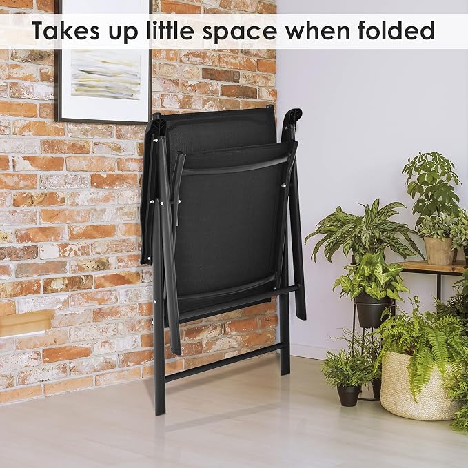 GIANTEX Set of 4 Patio Folding Chairs, Outdoor Chairs - Image 5