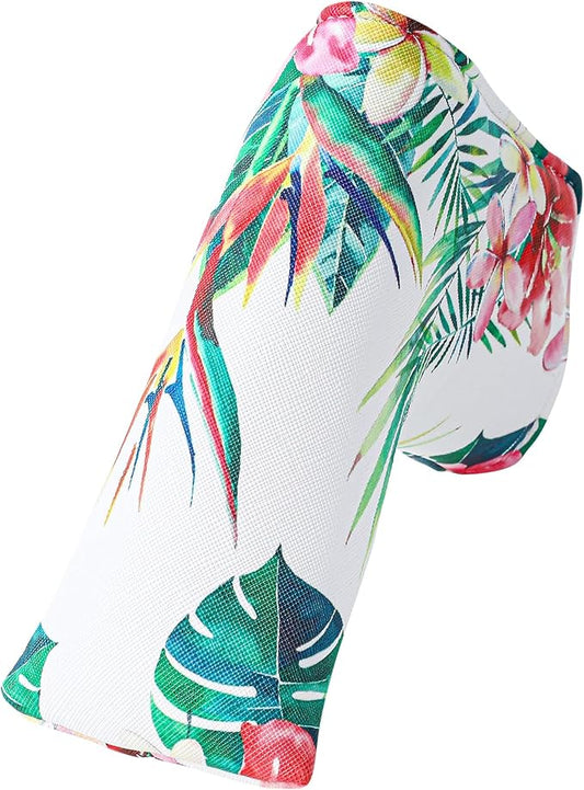Golf Club Head Covers - Premium Leather Driver, 3 & 5 Fairway Wood, Hybrid Headcovers, Putter Covers for Blade and Mallet, and Alignment Stick Covers
