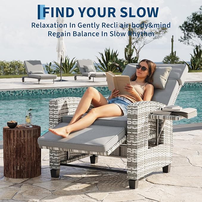 Garvee Outdoor Recliner Chair, Reclining Patio Chairs - Image 7