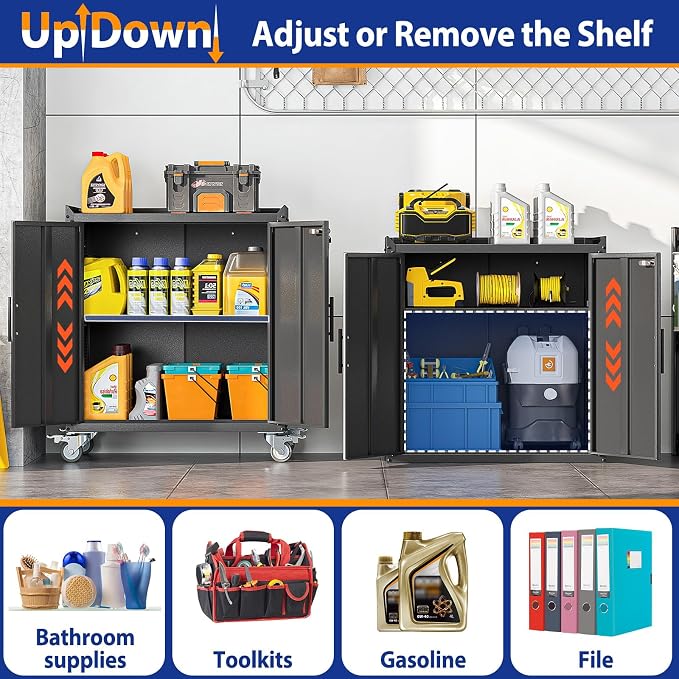 GAIOUS 35.6'' Tall Metal Garage Storage Cabinet - Image 3