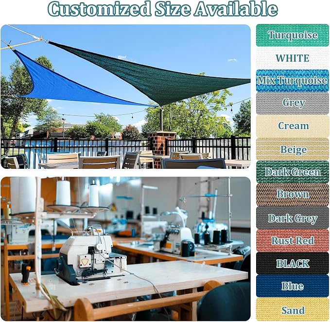 Shade&Beyond Custom Sun Shade Sail 9'x9'x12.7' Triangle Sun Sail Shades Patio - Image 2