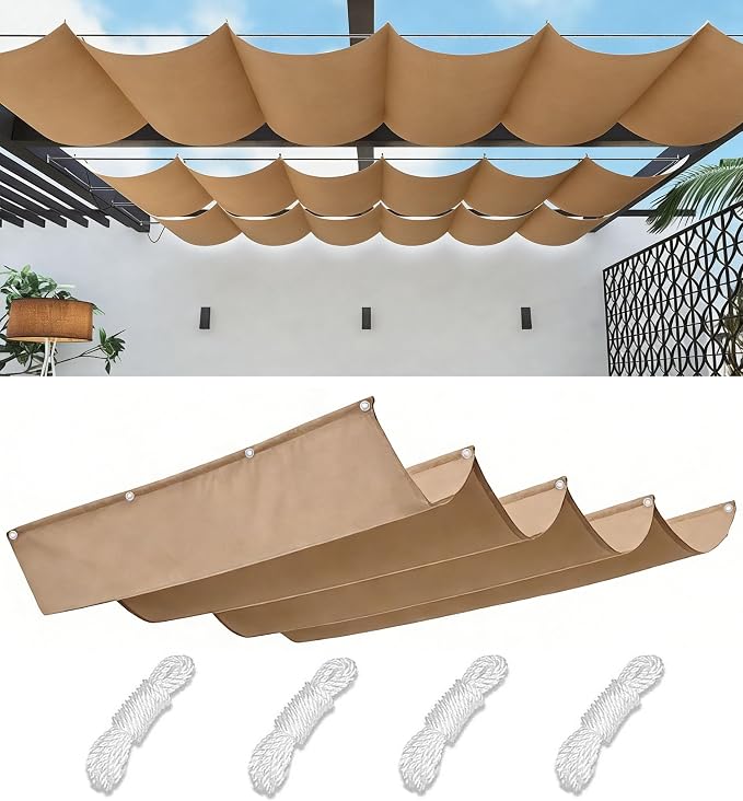 Retractable Waterproof Wave Awning Cover 14' x 19' by WoaceSunShadeSail