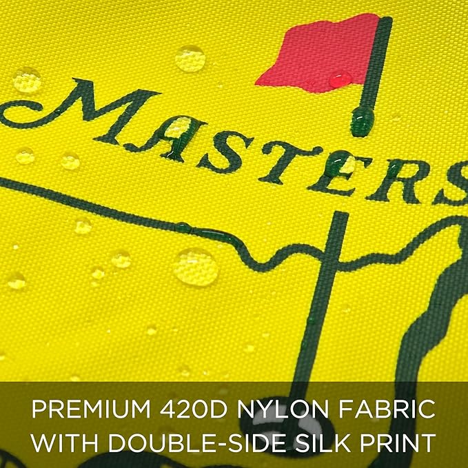 Golf Flag with Tube, Double-Side Printed Augusta National Flag, 420D Nylon Golf Pin Flags, Putting Green Flags for Golf Course Driving Range Collection, 14" H x 20" L, Yellow