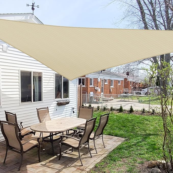 Windscreen4less 11' x 11' x 11' Sun Shade Sail Triangle Outdoor Canopy Cover UV - Image 6