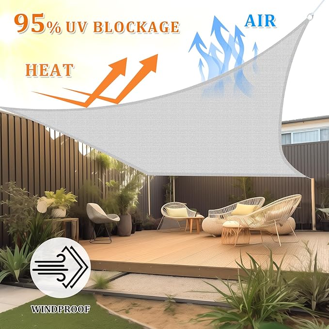 Shade&Beyond 9'x12' Sun Shade Sail Canopy Rectangle, UV Block Breathable Curved - Image 2