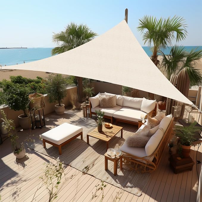 Shade&Beyond Custom Sun Shade Sail 13'x17'x21.4' Triangle Sun Sail Shades Patio by ShadeBeyond