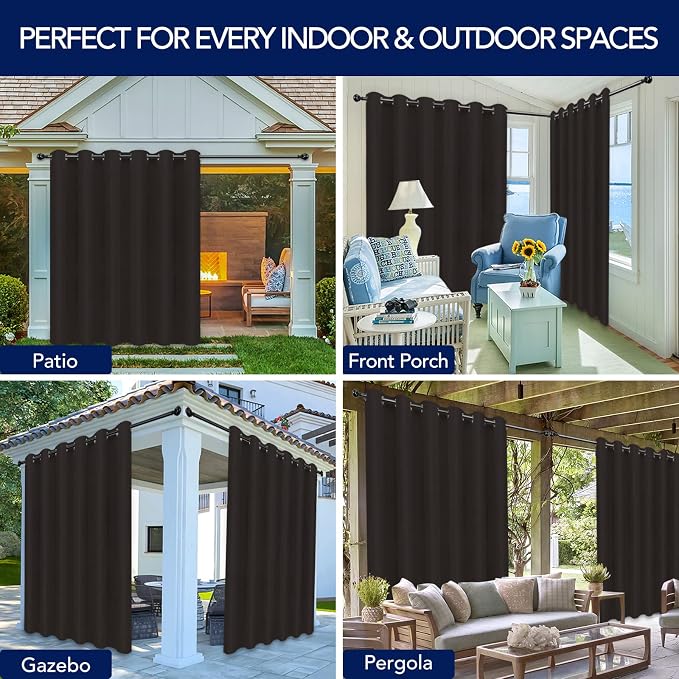 PureFit Outdoor Curtains for Patio Waterproof Weatherproof Outside Curtains | - Image 5