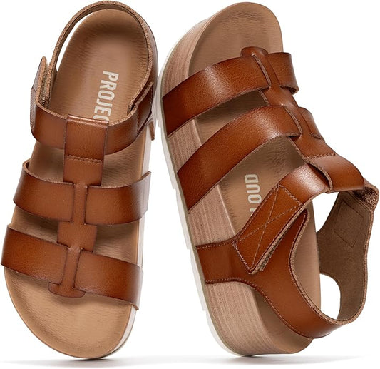 Project Cloud Platform Sandals Women - Comfortable Memory Foam Insole Ladies Wedges - Non Slip & Lightweight Strap Wedge Sandals for Women 2025 (Phased)