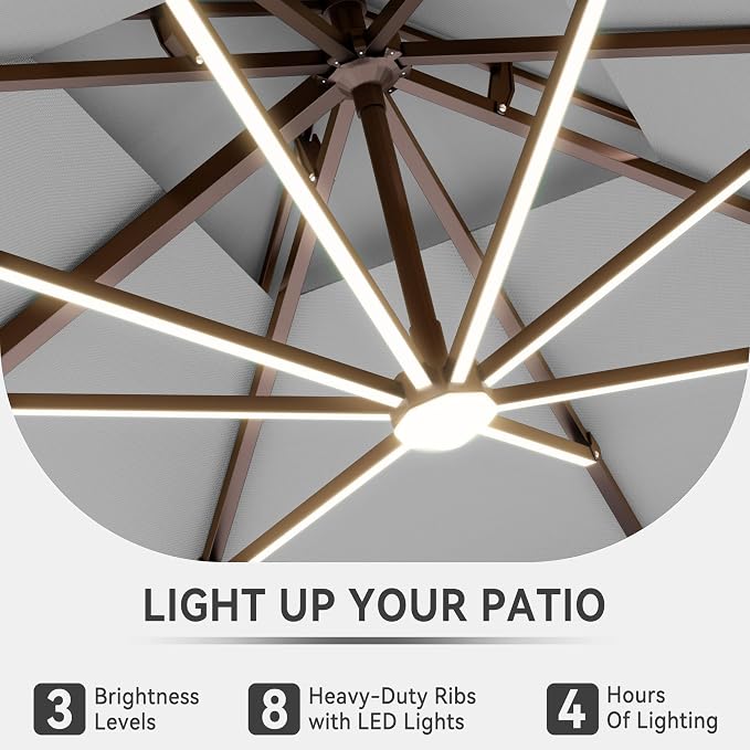 10x13FT Cantilever Patio Umbrella - Image 4
