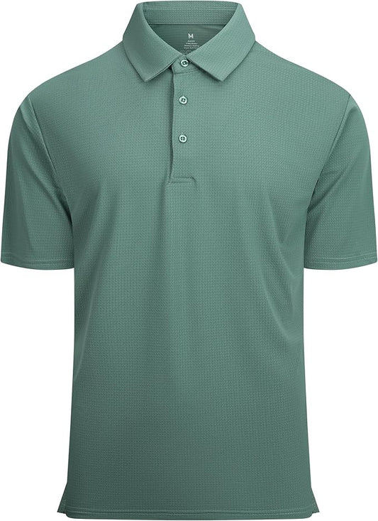 Alex Vando Mens Golf Shirt Moisture Wicking Quick-Dry Short Sleeve Casual Polo Shirts for Men