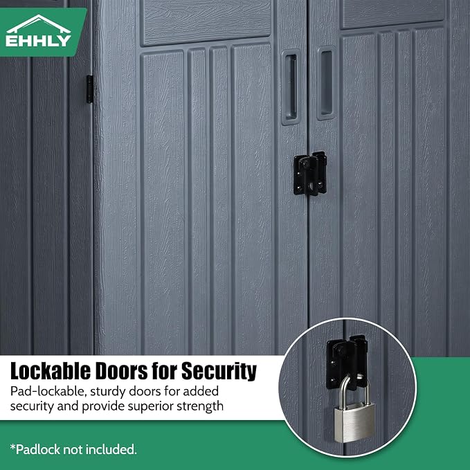 EHHLY Heavy Duty Small Storage Cabinet Outdoor Weatherproof, 14 Cuft Garage - Image 3