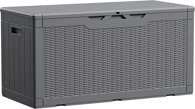 Devoko 100 Gallon Waterproof Resin Deck Box, Large Outdoor Storage Box | Indoor by DEVOKO
