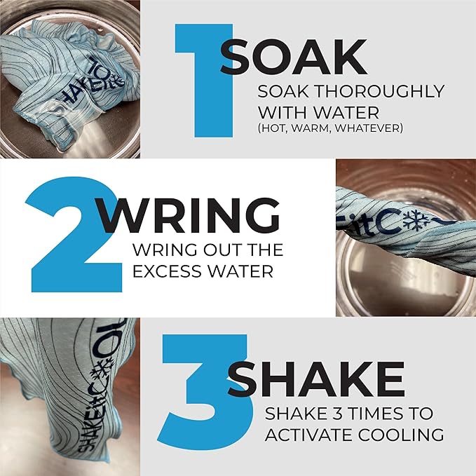 SHAKEitCOOL Original Cooling Towel – Be Cool in Style - Heat Relief, Soft, Lightweight, Sun Protection, Easy Clean - Perfect for Biking, Running, Yoga, Gym, Gardening - Retro