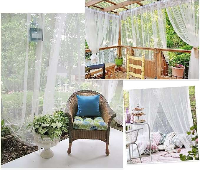 RYB HOME Mosquito Netting Outdoor Curtains by RYBHOME