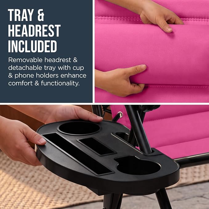 Best Choice Products Oversized Padded Zero Gravity Chair w/Canopy Headrest Cup - Image 9