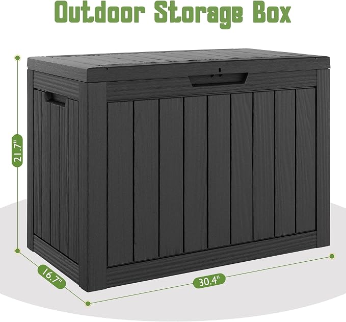 50 Gallon Outdoor Storage Box, All-Weather Resin Deck Box Outdoor Waterproof - Image 2