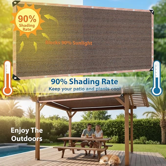 90% Shade Cloth Sun Shade Fabric Privacy Screen Shade Cover - Image 2