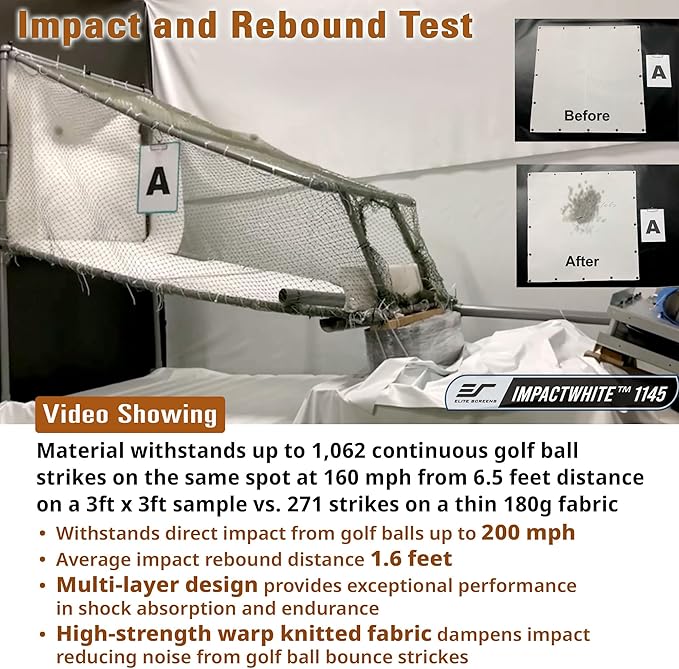 Elite Screens Designer Cut, 10'x10' ImpactWhite DIY Raw Projector Screen Material for Golf/Multi-Sport Simulation, Folded Packing RM-10X10-IPW1145