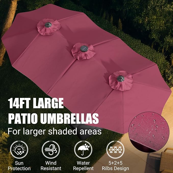 15FT Double-Sided Patio Umbrella - Image 6