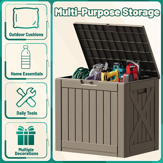 Devoko 40 Gallon Deck Box Lockable Outdoor Storage Box Waterproof - Image 4