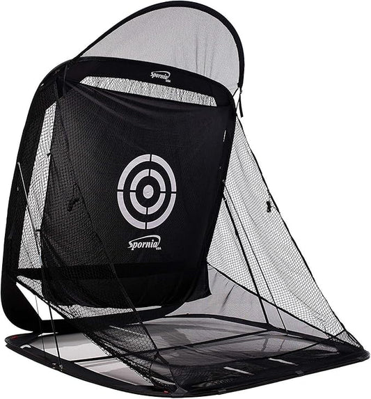 Spornia Spg-7 Golf Practice Net - Automatic Ball Return System w/Target Sheet, Two Side Barrier