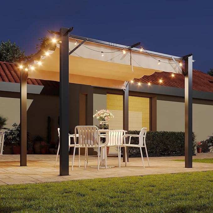 Aoxun 10'x10' Retractable Pergola - Image 8