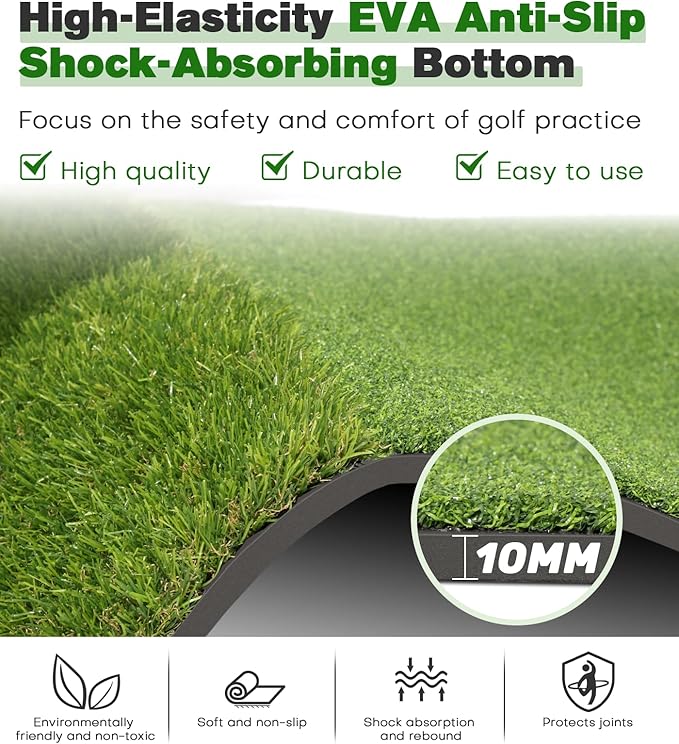Premium Dual-Turf Golf Mat: 5x4ft Thickened for Backyard, Driving Range, Indoor & Outdoor Practice Hitting, Swing & Chipping, Ideal Gifts for Men Dad