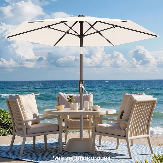 7.5FT Patio Umbrella Table Market Umbrella w/Tilt and Crank, Heavy-Duty Outdoor - Image 4