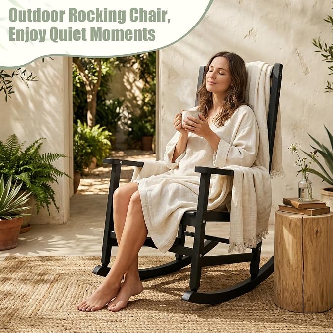 EFU Outdoor Rocking Chairs Set of 2, All Weather Rocking Chair | Sturdy & - Image 7