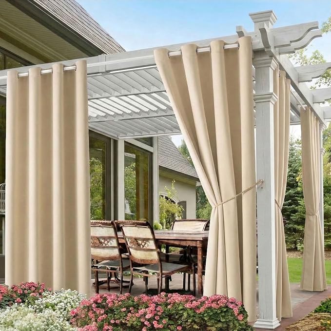 Waterproof Outdoor Curtain W52 x L63 by DivaenCamino